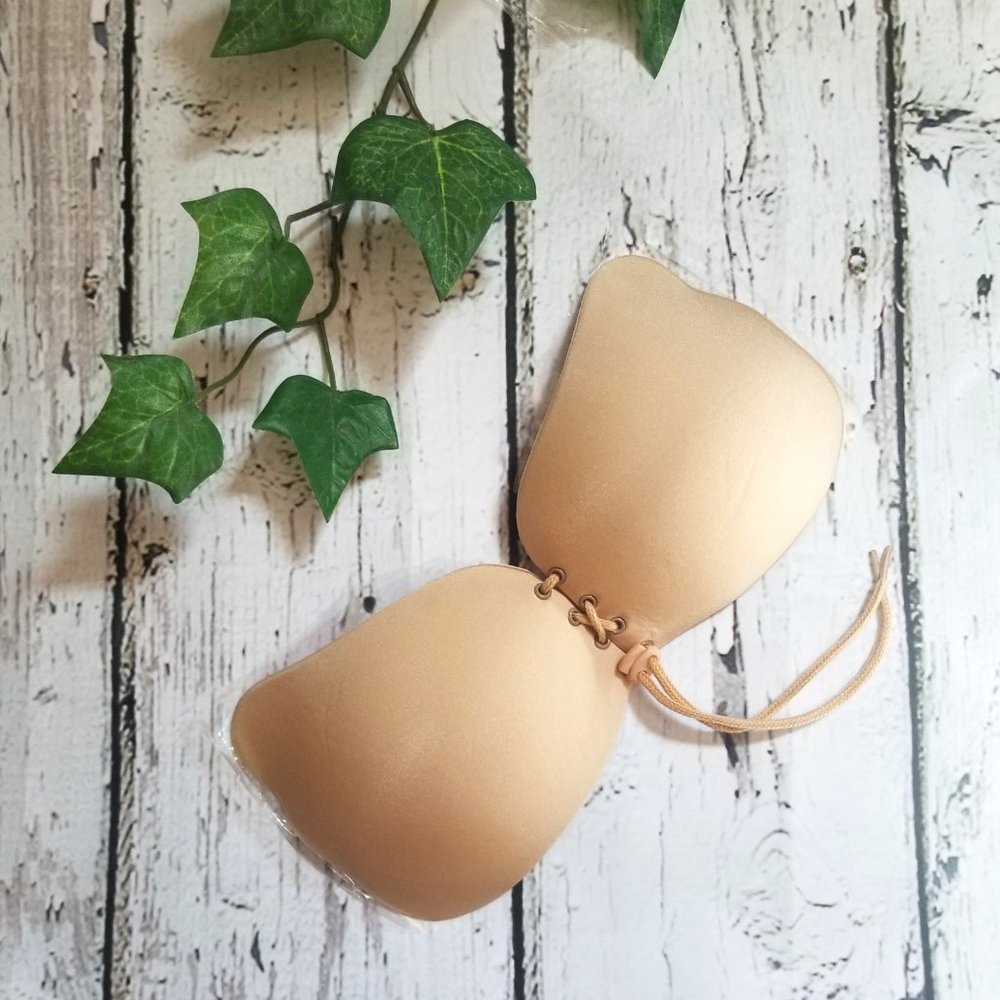 NEW Strapless, Backless, Self-Adhesive Lace-Up Bra - Sz B